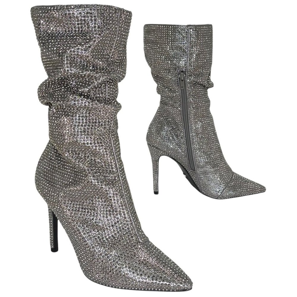 Thalia Sodi Glittering Silver Heeled Boots - Picture 12 of 12